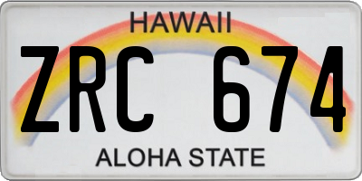 HI license plate ZRC674
