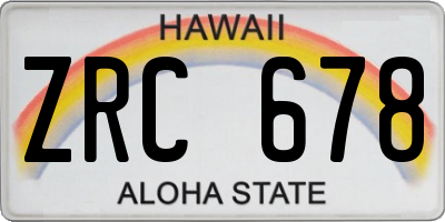HI license plate ZRC678