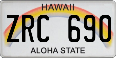 HI license plate ZRC690