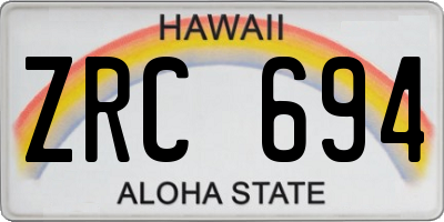 HI license plate ZRC694