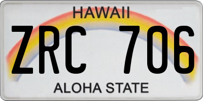 HI license plate ZRC706