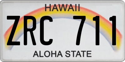 HI license plate ZRC711