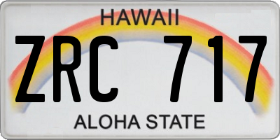 HI license plate ZRC717
