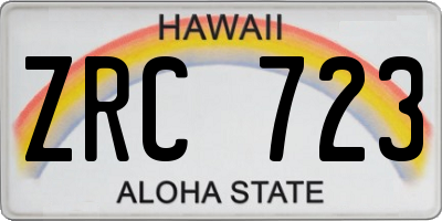 HI license plate ZRC723