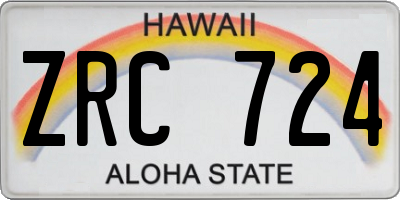HI license plate ZRC724