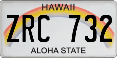 HI license plate ZRC732