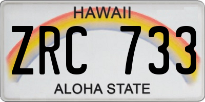 HI license plate ZRC733
