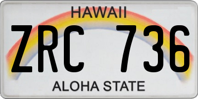 HI license plate ZRC736