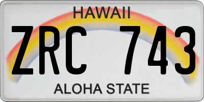 HI license plate ZRC743