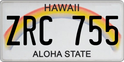HI license plate ZRC755