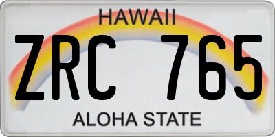 HI license plate ZRC765