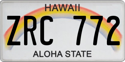 HI license plate ZRC772