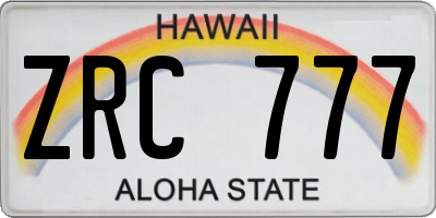 HI license plate ZRC777