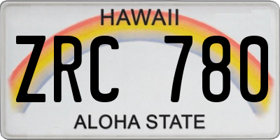 HI license plate ZRC780