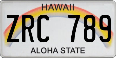 HI license plate ZRC789