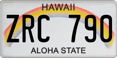 HI license plate ZRC790