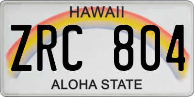 HI license plate ZRC804