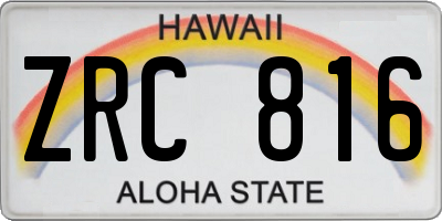 HI license plate ZRC816