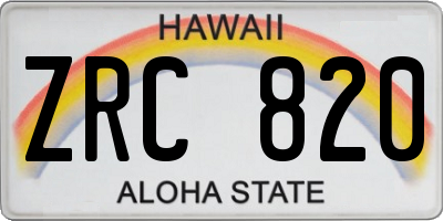HI license plate ZRC820