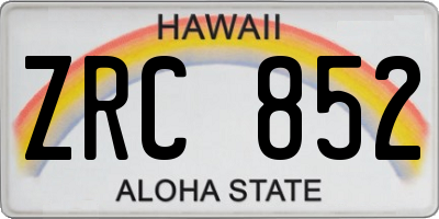 HI license plate ZRC852