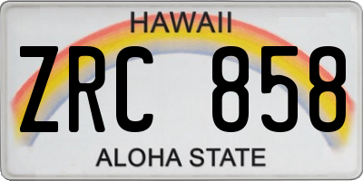 HI license plate ZRC858
