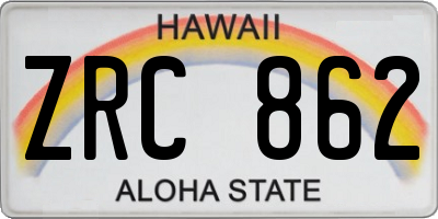 HI license plate ZRC862