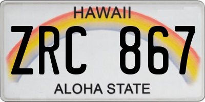 HI license plate ZRC867