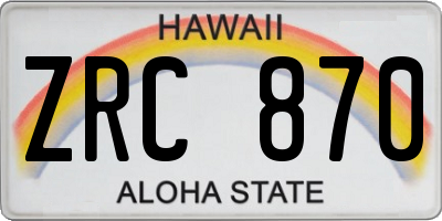 HI license plate ZRC870