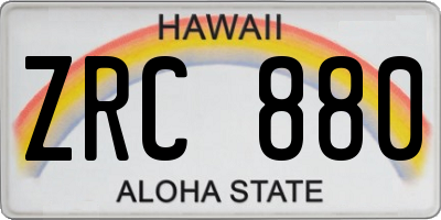 HI license plate ZRC880