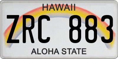 HI license plate ZRC883