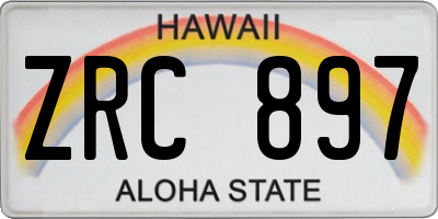 HI license plate ZRC897