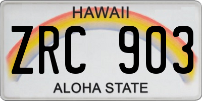 HI license plate ZRC903