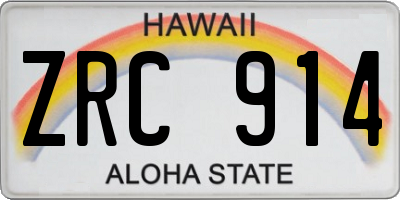 HI license plate ZRC914