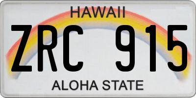 HI license plate ZRC915