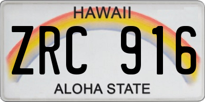 HI license plate ZRC916