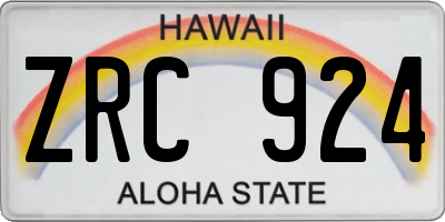 HI license plate ZRC924