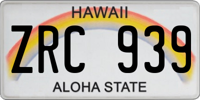 HI license plate ZRC939