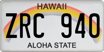 HI license plate ZRC940