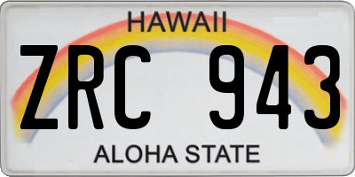 HI license plate ZRC943