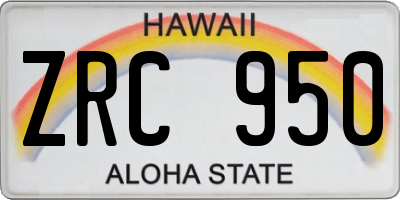 HI license plate ZRC950