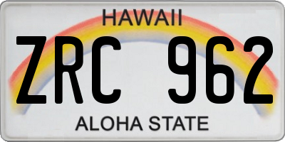 HI license plate ZRC962
