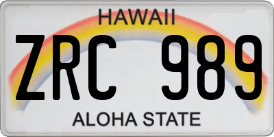 HI license plate ZRC989