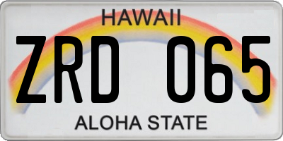 HI license plate ZRD065