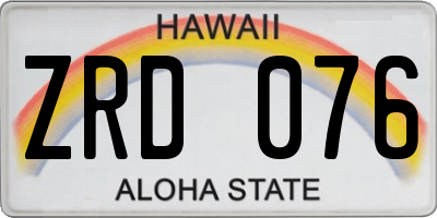 HI license plate ZRD076