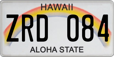 HI license plate ZRD084