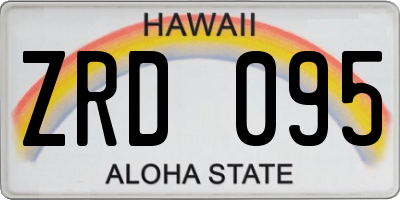 HI license plate ZRD095
