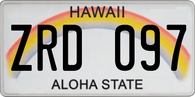 HI license plate ZRD097