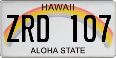 HI license plate ZRD107
