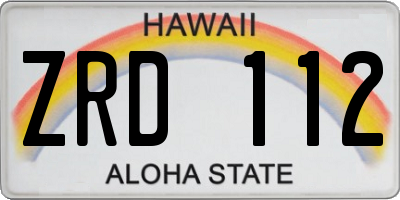 HI license plate ZRD112