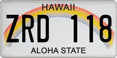 HI license plate ZRD118